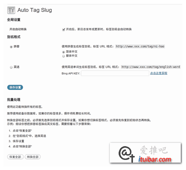 自动翻译wordpress中文标签别名为英文