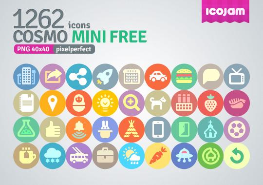 1200 + 免费扁平化图标：Cosmo Mini