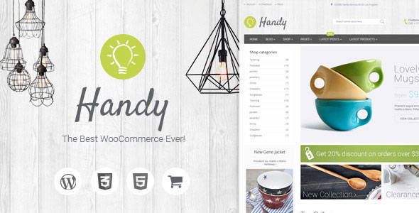Handy WooCommerce购物 WordPress主题v1.2.2
